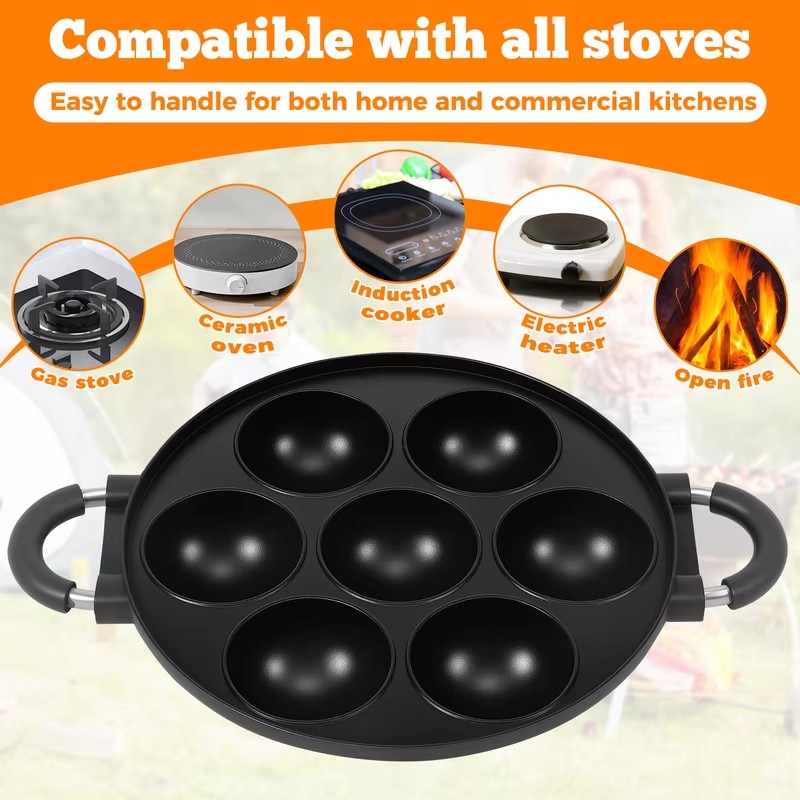 7-Cavity Aluminum Takoyaki Pan - Takoyaki Grill Plate ulasan dan harga