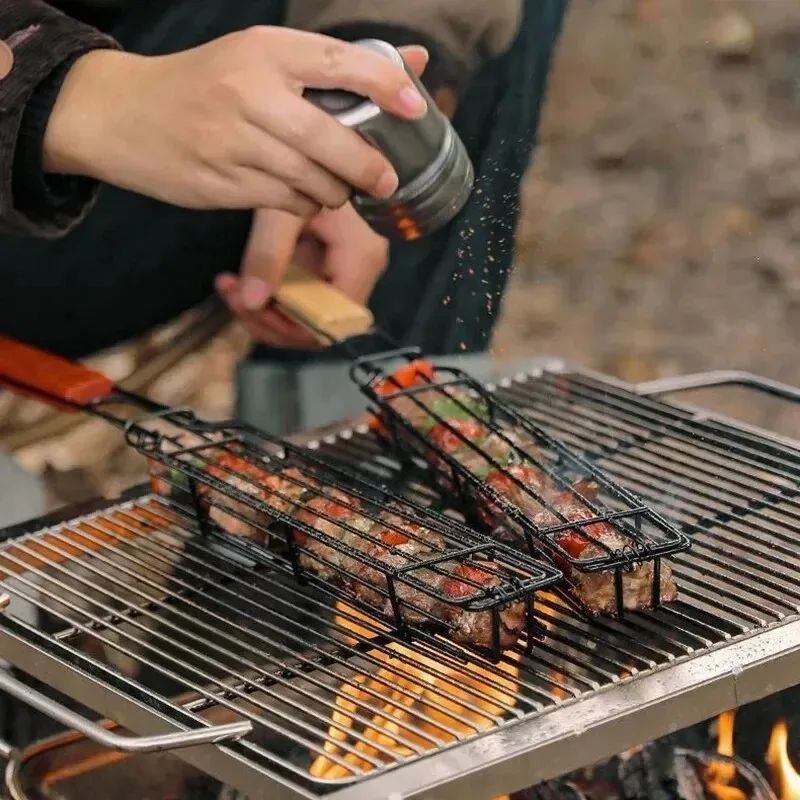 Wooden Handle BBQ Grilling Bas - Corn Dog Stick ulasan dan harga